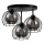 Ytmonterad ljuskrona SOLO BLACK 3xE27/60W/230V diameter 30 cm