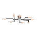 Ytmonterad ljuskrona TIMBO 8xE27/15W/230V svart/beige/bok