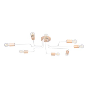 Ytmonterad ljuskrona TIMBO 8xE27/15W/230V vit/beige/bok