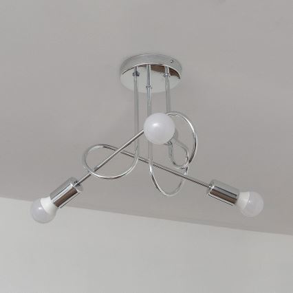 Ytmonterad takkrona OXFORD 3xE27/15W/230V polerad krom