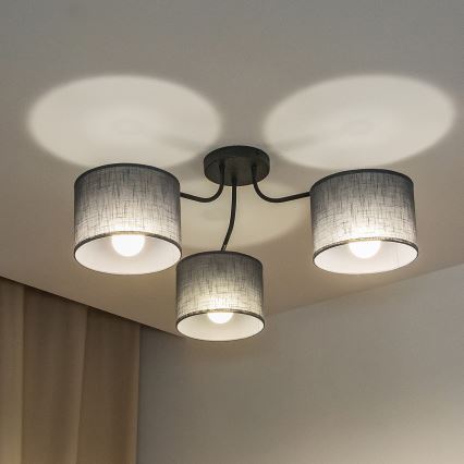 Ytmonterad taklampa ALBA 3xE27/15W/230V grå