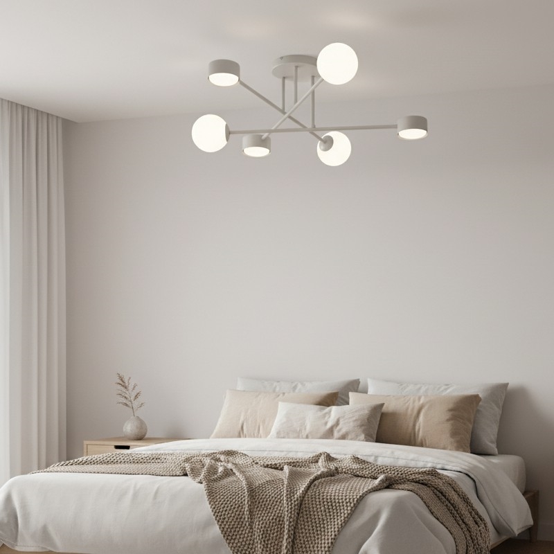 Ytmonterad taklampa HOLON 3xG9/8W/230V + 3xGX53/12W grå