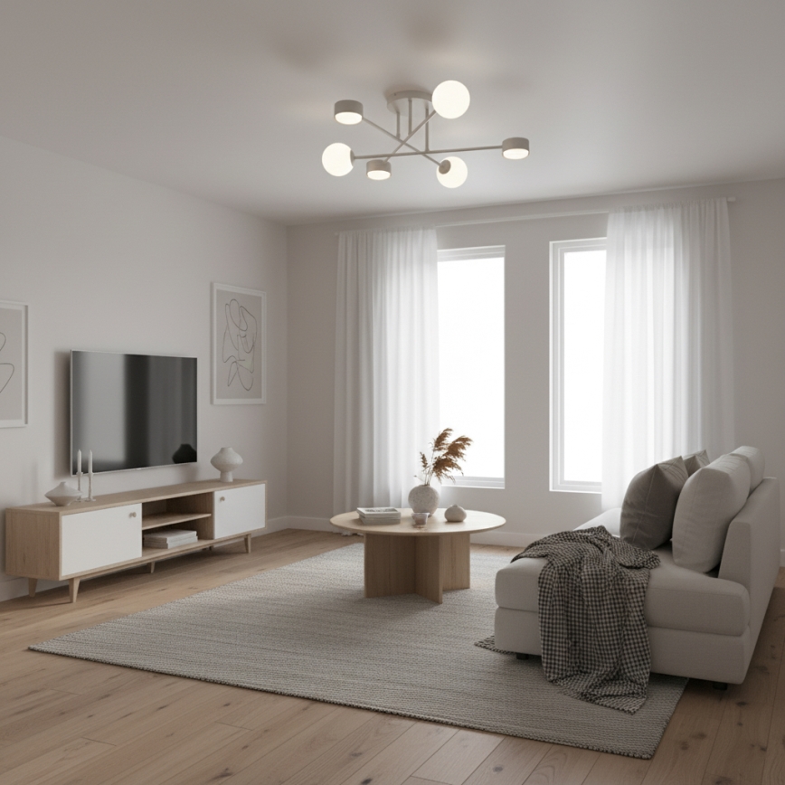 Ytmonterad taklampa HOLON 3xG9/8W/230V + 3xGX53/12W grå