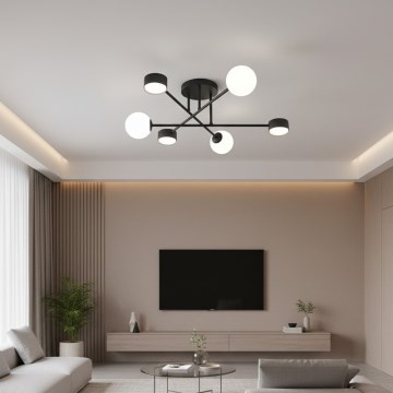 Ytmonterad taklampa HOLON 3xG9/8W/230V + 3xGX53/12W svart