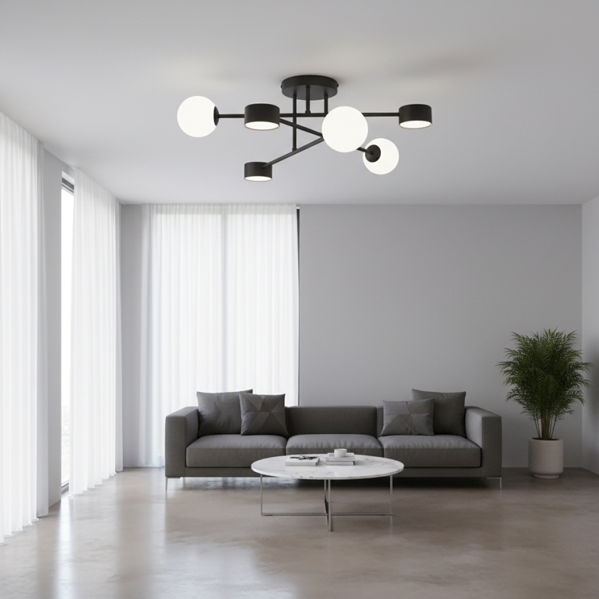 Ytmonterad taklampa HOLON 3xG9/8W/230V + 3xGX53/12W svart