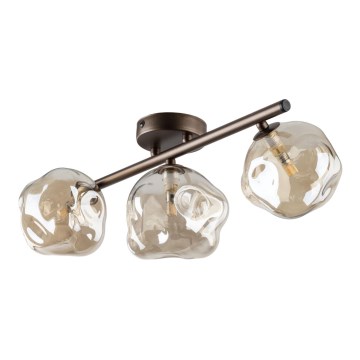 Ytmonterad taklampa LAVA 3xG9/8W/230V brons/rökbeige