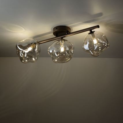Ytmonterad taklampa LAVA 3xG9/8W/230V brons/rökbeige
