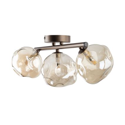 Ytmonterad taklampa LAVA 3xG9/8W/230V brons/rökbeige