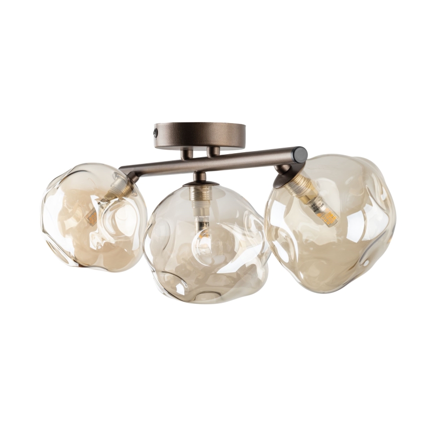 Ytmonterad taklampa LAVA 3xG9/8W/230V brons/rökbeige