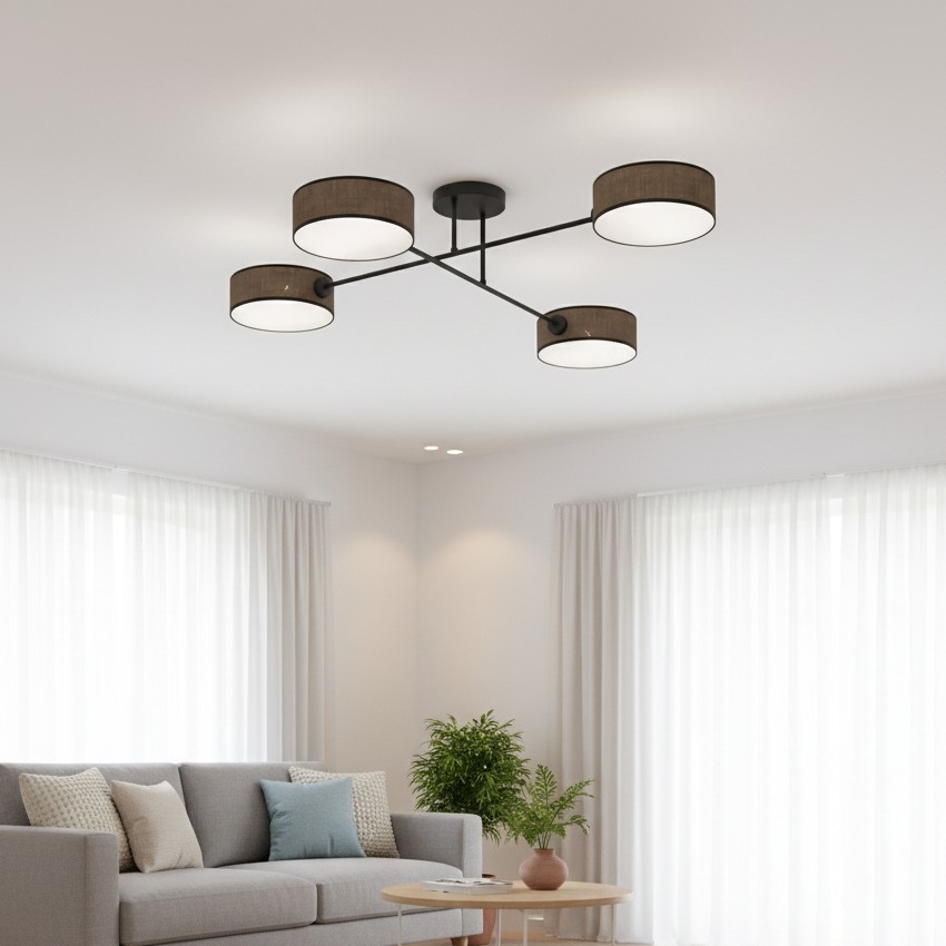 Ytmonterad taklampa MAGA 4xE14/10W/230V, brun