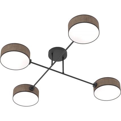 Ytmonterad taklampa MAGA 4xE14/10W/230V, brun