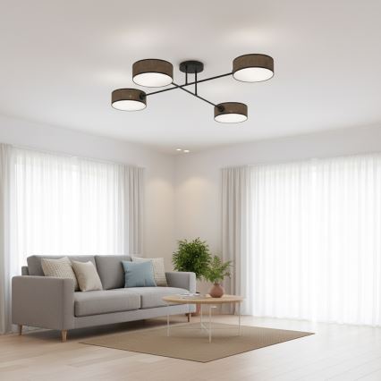 Ytmonterad taklampa MAGA 4xE14/10W/230V, brun