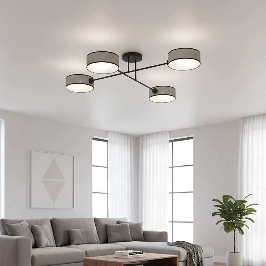 Ytmonterad taklampa MAGA 4xE14/10W/230V, grå