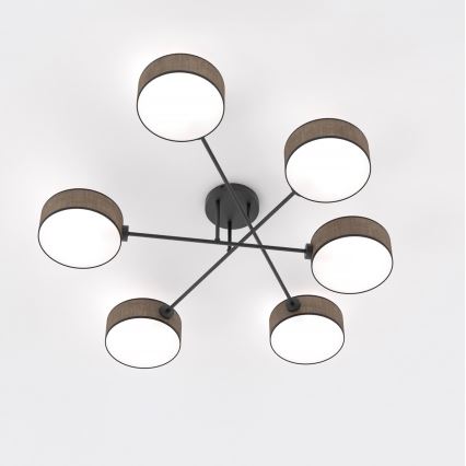 Ytmonterad taklampa MAGA 6xE14/10W/230V brun