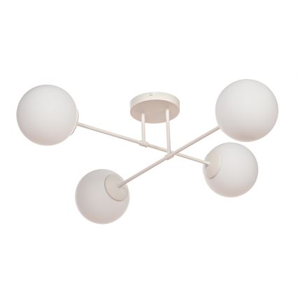 Ytmonterad taklampa MOON 4xE27/15W/230V krämfärgad
