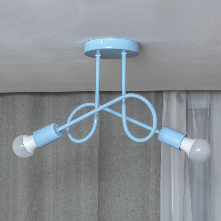Ytmonterad taklampa OXFORD 2xE27/15W/230V, blå