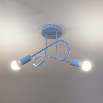 Ytmonterad taklampa OXFORD 2xE27/15W/230V, blå