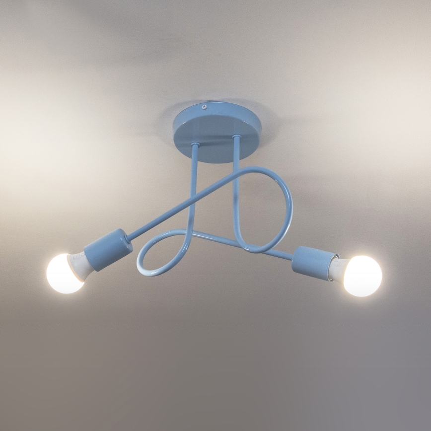 Ytmonterad taklampa OXFORD 2xE27/15W/230V, blå