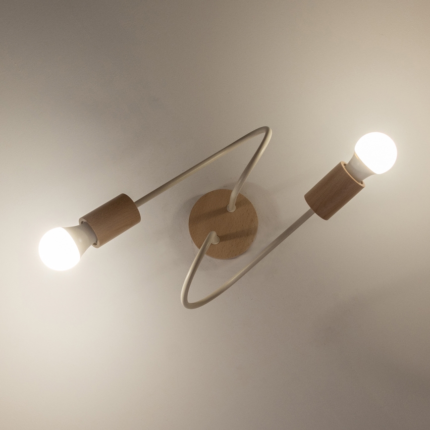 Ytmonterad taklampa OXFORD 2xE27/15W/230V furu/krämvit