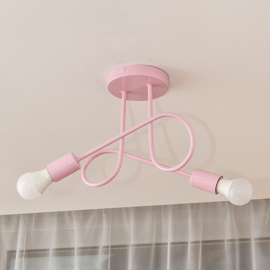 Ytmonterad taklampa OXFORD 2xE27/15W/230V rosa