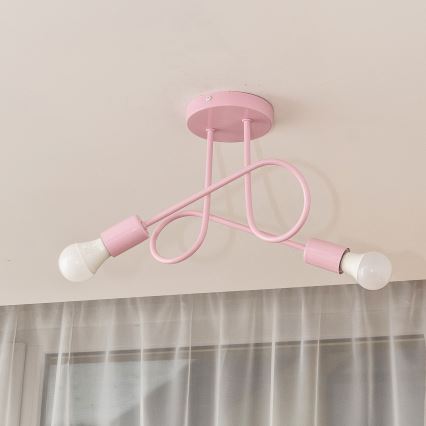 Ytmonterad taklampa OXFORD 2xE27/15W/230V rosa