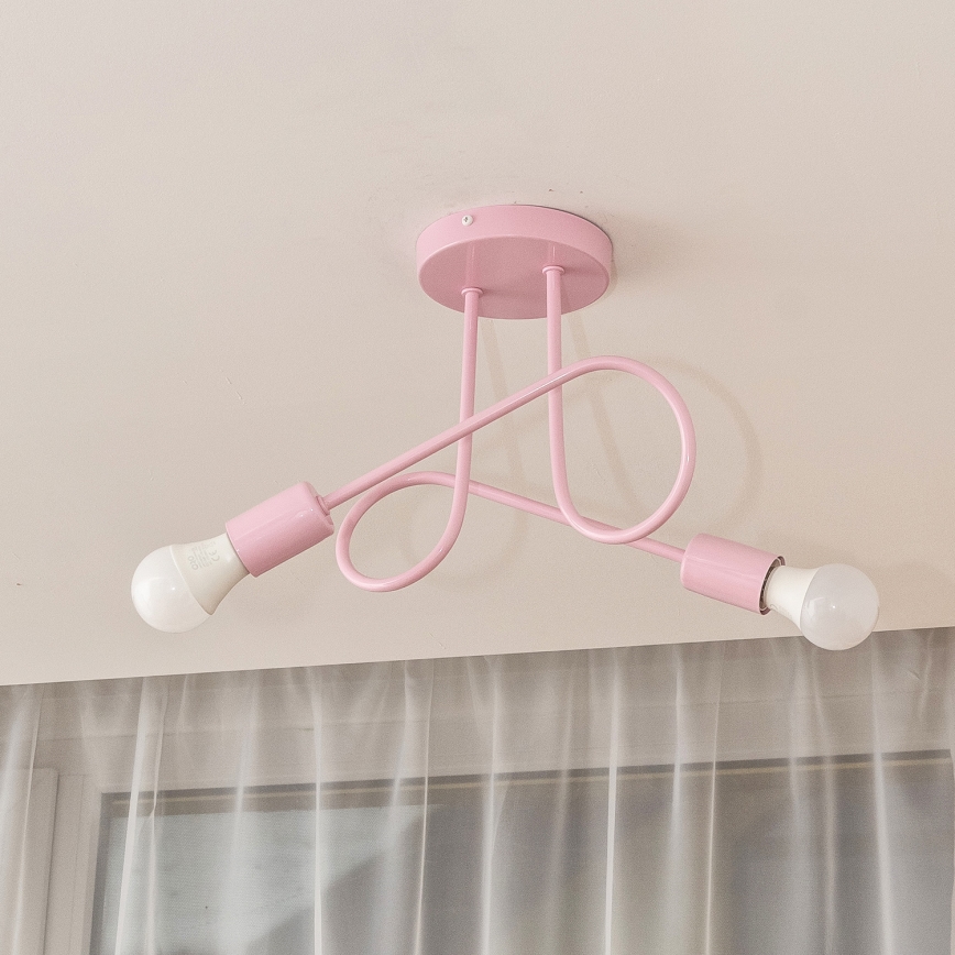 Ytmonterad taklampa OXFORD 2xE27/15W/230V rosa