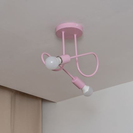Ytmonterad taklampa OXFORD 2xE27/15W/230V rosa