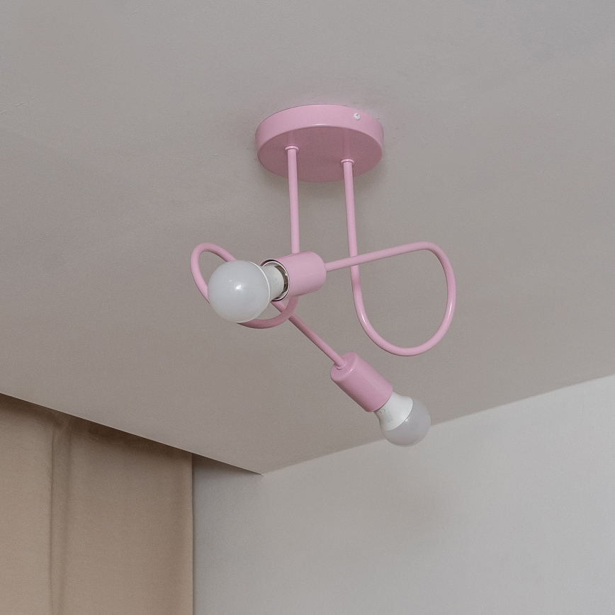 Ytmonterad taklampa OXFORD 2xE27/15W/230V rosa