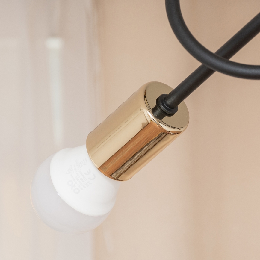 Ytmonterad taklampa OXFORD 3xE27/15W/230V guld/svart