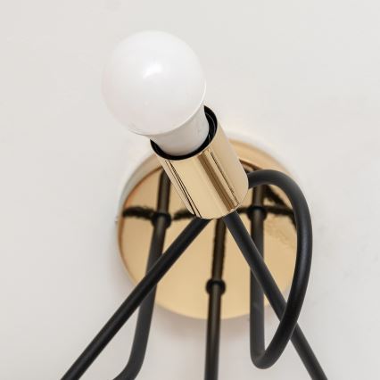 Ytmonterad taklampa OXFORD 3xE27/15W/230V guld/svart