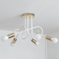 Ytmonterad taklampa OXFORD 5xE27/15W/230V guld/vit