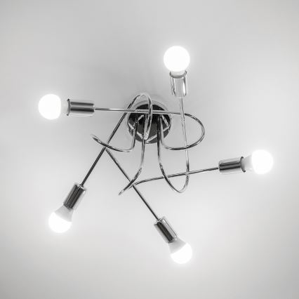 Ytmonterad taklampa OXFORD 5xE27/15W/230V polerad krom