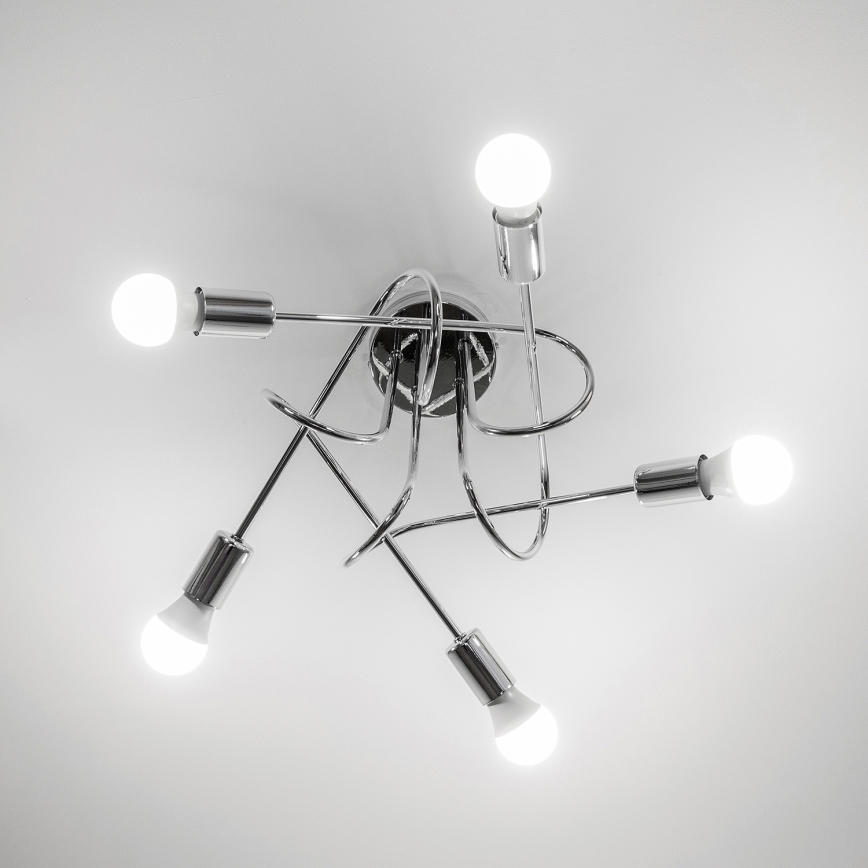 Ytmonterad taklampa OXFORD 5xE27/15W/230V polerad krom