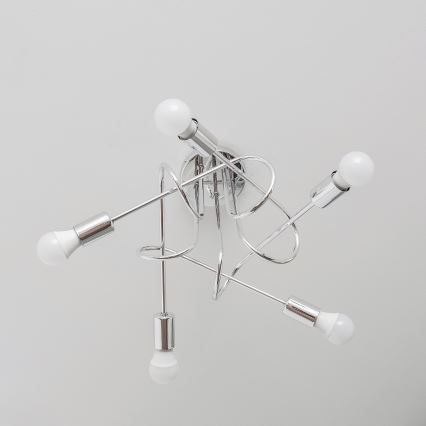 Ytmonterad taklampa OXFORD 5xE27/15W/230V polerad krom