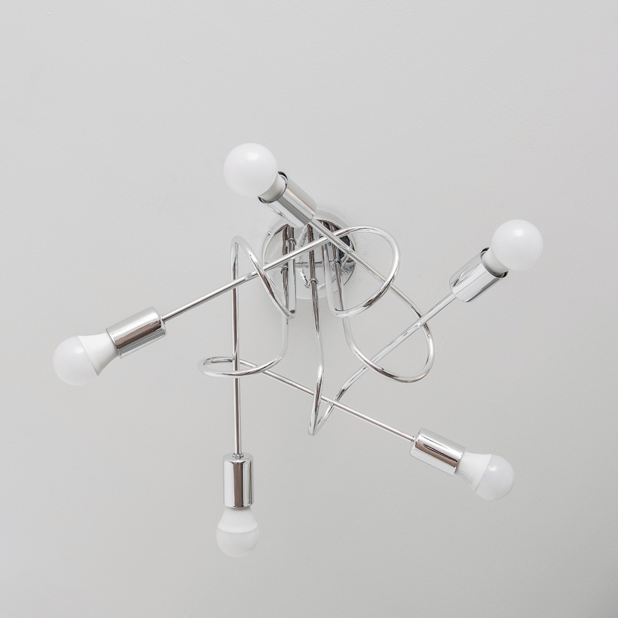 Ytmonterad taklampa OXFORD 5xE27/15W/230V polerad krom