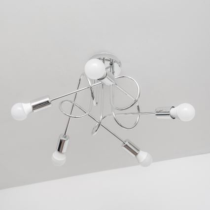 Ytmonterad taklampa OXFORD 5xE27/15W/230V polerad krom