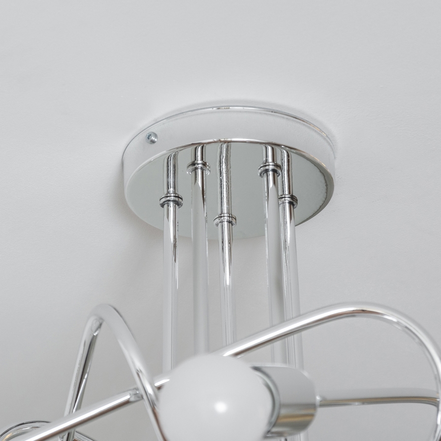 Ytmonterad taklampa OXFORD 5xE27/15W/230V polerad krom