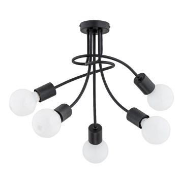 Ytmonterad taklampa PLENA 5xE27/15W/230V svart