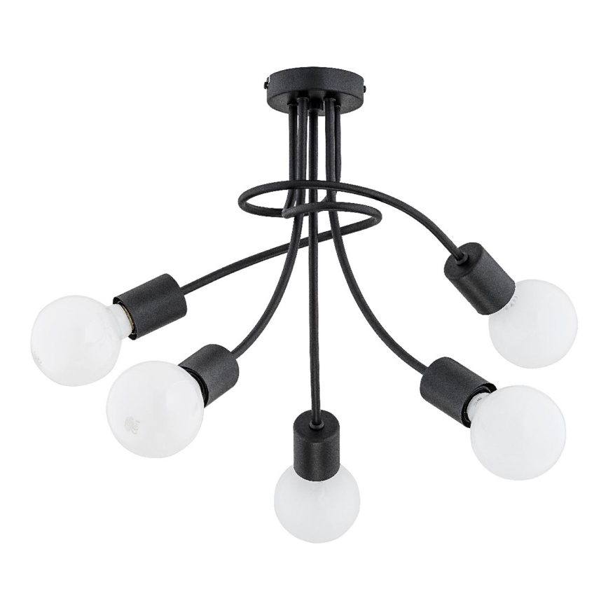 Ytmonterad taklampa PLENA 5xE27/15W/230V svart