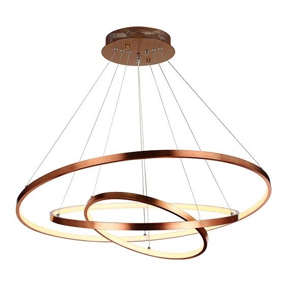 Zambelis 180031-D - LED ljusreglerad ljuskrona på textilsladd LED/135W/230V koppar