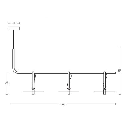 Zambelis 18138-B - LED ljuskrona med textilsladd 3xLED/5W/230V
