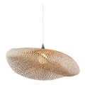 Zambelis 19103 - Ljuskrona med textilsladd 1xE27/40W/230V Bambu/beige