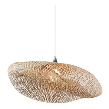Zambelis 19103 - Ljuskrona med textilsladd 1xE27/40W/230V Bambu/beige
