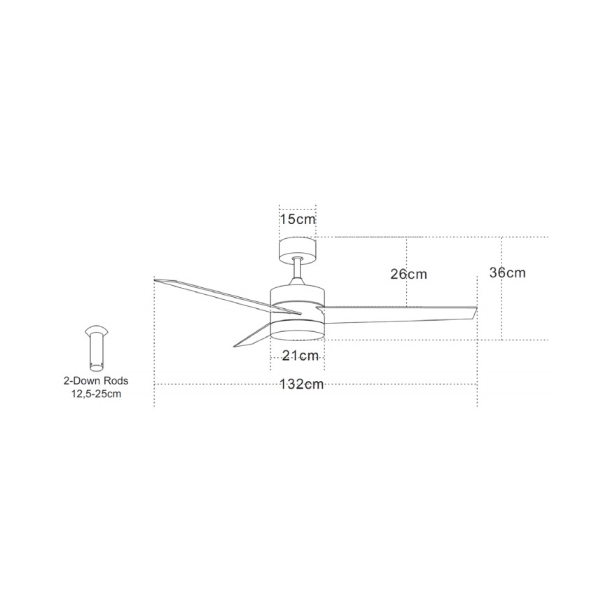 Zambelis 19134 - LED takfläkt LED/15W/230V 3000/4000/6000K matt krom + fjärrkontroll