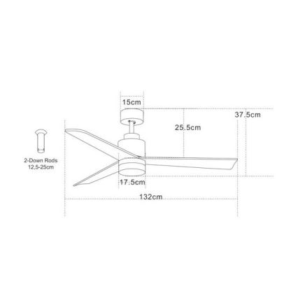 Zambelis 19135 - LED takfläkt LED/15W/230V 3000/4000/6000K + fjärrkontroll