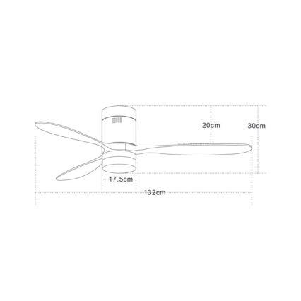 Zambelis 19144 - LED takfläkt LED/15W/230V 3000/4000/6000 körsbär + fjärrkontroll