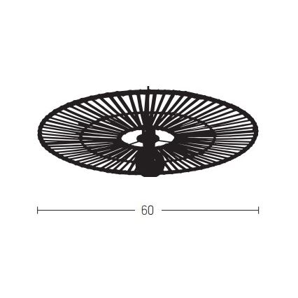Zambelis 19252 - Vägglampa 1xE27/40W/230V Bambu/svart