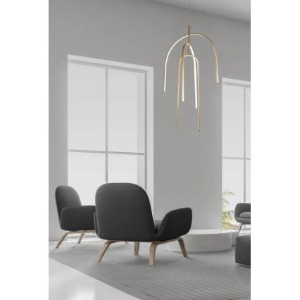 Zambelis 1931 - LED ljusreglerad ljuskrona på textilsladd LED/80W/230V guld