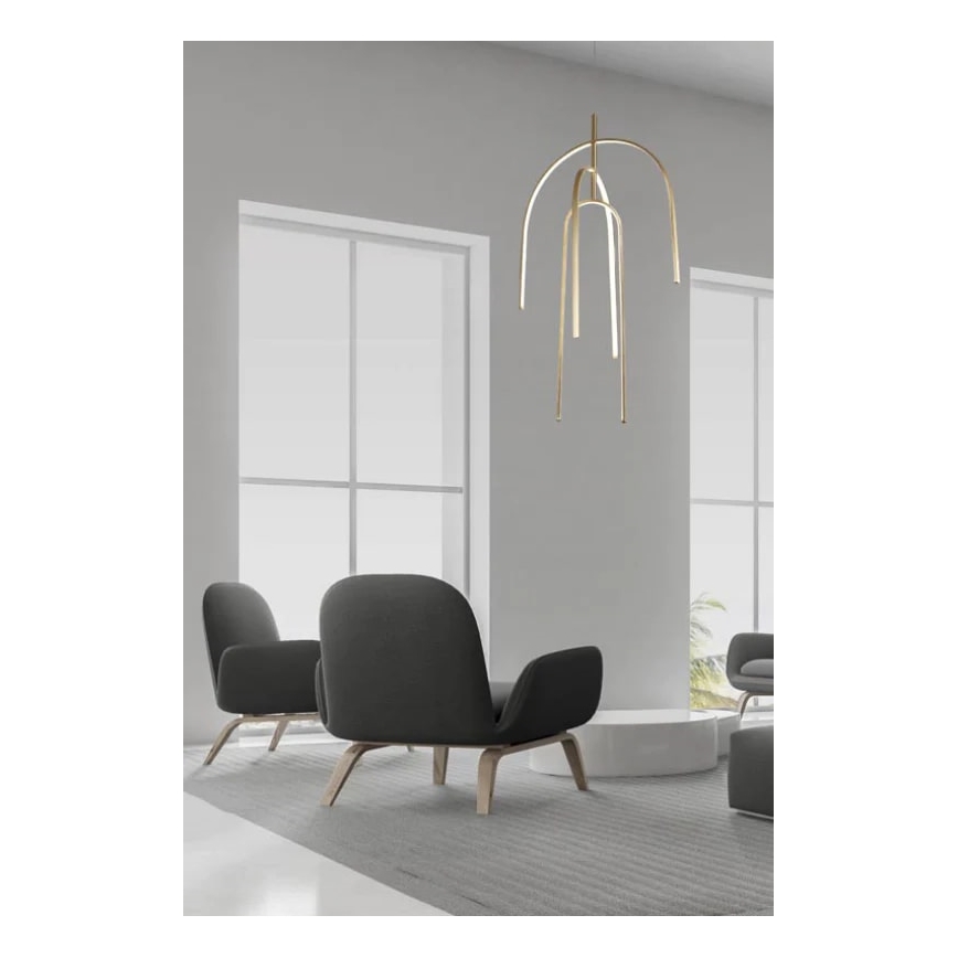 Zambelis 1931 - LED ljusreglerad ljuskrona på textilsladd LED/80W/230V guld