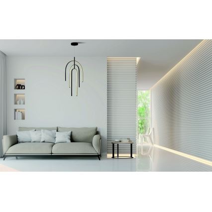 Zambelis 1932 - LED ljusreglerad ljuskrona på textilsladd LED/80W/230V svart